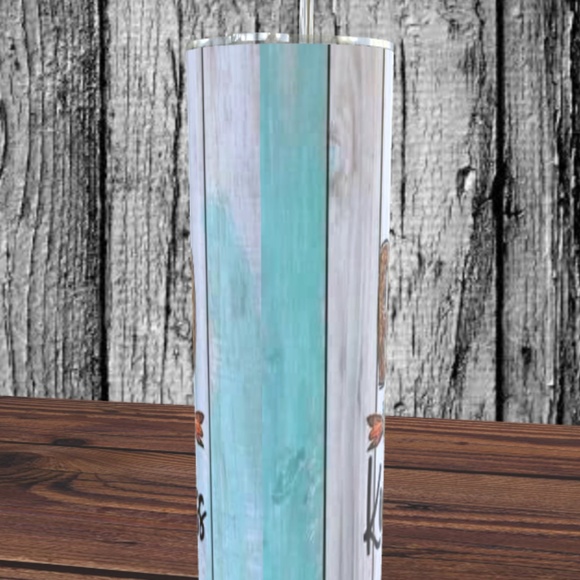 Thankfully Blessed and Kind of a Mess 20 oz Skinny Tumbler - Picture 5 of 5